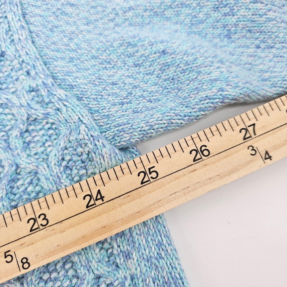Talbots Mock Neck Sweater Womens 2X Blue Diamond Knit Cotton Blend Pullover - Picture 4 of 6